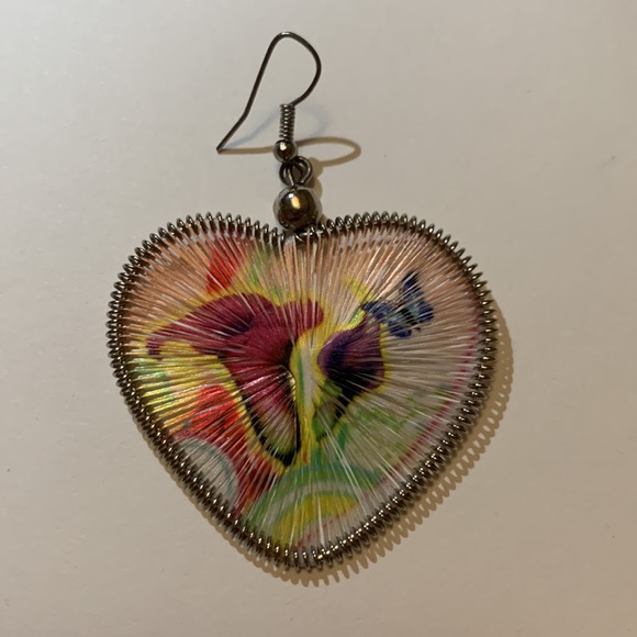 Handmade Heart Earrings - Picture 3 of 3